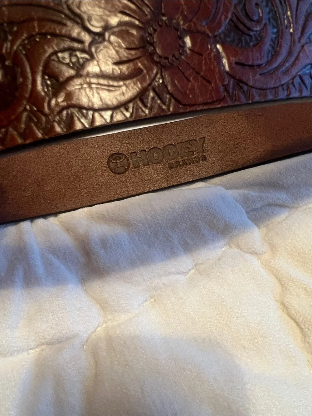 HOOEY leather tooled belt XL